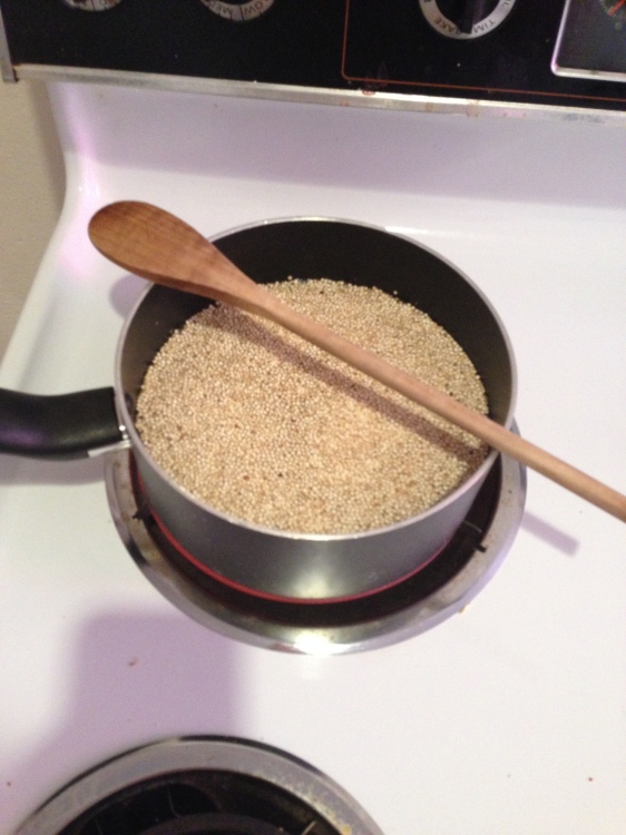 Boiling up some quinoa 